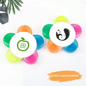 Stylos surligneurs en forme de pétales de fleurs avec logo personnalisé, ensemble de stylos marqueurs au design floral mignon pour fournitures de bureau et scolaires - Product Image 4