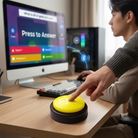Botón de Teclado HID Programable con Bluetooth Inalámbrico para Control de Atajos de PC, para Juegos, Clases y Juegos Interactivos