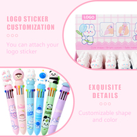 Ensemble de stylos à bille 10 couleurs Lapin Mignon - Design Adorable Couleurs Vives Plastique Sûr Largeur d'écriture de 0,7 mm. pour les enfants et les étudiants
