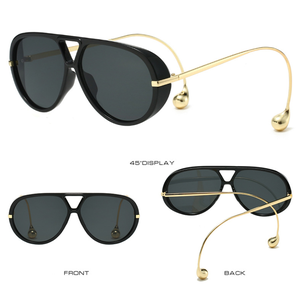 Luxury Double Bridge Metal <strong>Sunglasses</strong> Men Women Oversized Vintage Retro Shades UV400 Protection Driving Eyewear Lentes De Sol - Product Image 3