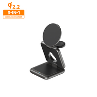 .2 Pengisi Daya Nirkabel Magnetik 3-in-1 untuk Pengisian Cepat Lipat, Ponsel, Earphone, Jam Tangan, Portabel