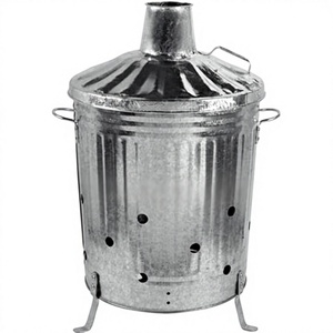 60L Outdoor Garden Incinerator Round Galvanized trash burner, garden waste burner, incinerator industrial Garden Incinerator - Product Image 2