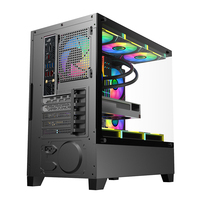 AntarcChill New Design Mid Tower MATX Pc Case Gaming Computer Case Micro Desk Casing Tempered Glass Computer Cabinet Chassis
