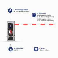 Barrière de chantier stable avec servomoteur, détecteur de boucle de terre, capteur infrarouge et système anti-écrasement pour le contrôle des équipements de parking