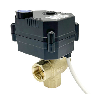 Flomarvel automatique <span class=keywords><strong>mini</strong></span> électrique dc 12v 24 vanne à boisseau sphérique 3 voies avec actionneur moteur pour le contrôle de vidange de déviateur de mélange de débit d'eau - Product Image 4