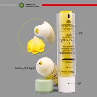 Tube en plastique à double compartiment 80 ml, tube compressible en PP avec embout en forme de fleur pour lotion corporelle et crème pour les mains