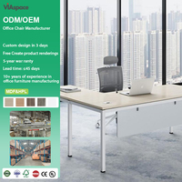 Bureau ergonomique moderne pour employés avec éclairage LED intégré, assemblage facile, en bois écologique, améliore la concentration via la table EZ-44