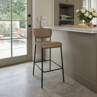 Tabouret de comptoir en métal et cuir au design moderne Chaise de bar pour îlot de cuisine, restaurant ou bar à l'extérieur