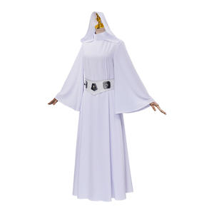 Disfraz de Cosplay de Halloween de princesa Leia para mujer, vestido largo blanco para actuaciones de personajes de cine y <span class=keywords><strong>Anime</strong></span> - Product Image 2