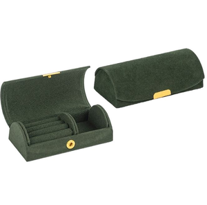 Caja Organizadora de Joyas Ovalada con Forro de Terciopelo y Cierre de Botón para Almacenamiento - Product Image 4