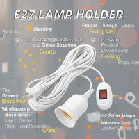 Adaptateur de douille d'ampoule LED universel E27 avec interrupteur, câble d'extension de 3 à 10 m, 110-220 V, Huayi