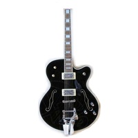 Weifang Rebon 6 String Hollow Body Jazz Electric Guitar with Black Colour