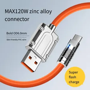 1.5M Zinklegering Verbinding 6a Snelle Oplaadkabel 120W Micro-Poort Datakabel Voor Android Telefoon