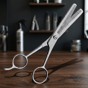 ASAP Ciseaux de coiffure professionnels personnalisés de haute qualité, en acier inoxydable mat, à lame émoussée, pour droitiers, à manche long, à double ébavurage pour texturisation des cheveux - Product Image 3