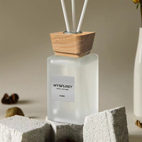 Vente en gros d'arômes de luxe personnalisés, parfum, huile essentielle, diffuseur à roseaux, bouteille en verre colorée de 200 ml