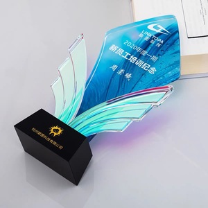 Награда-плакетка из хрустального стекла «Радужная бабочка» с полноцветной печатью, новый дизайн 2026 года, MH-J583 - Product Image 4