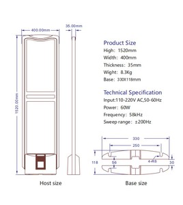 Ăng Ten Chính Hệ Thống An Ninh Thông Minh Rfid Độ Nhạy Cao Cổng EAS AM Với Ăng Ten Chống Trộm Báo Động - Product Image 5