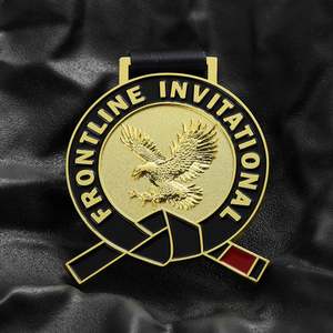 Hot Judo Taekwondo Karate Medals Enamel Award Medals Metal Alloy <b>Gold</b> Sports Medals to Personalize with 3D Embossed Eagle Relief - Product Image 1