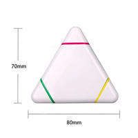 Stylo surligneur triangulaire oblique en plastique avec logo personnalisé, marqueur fluorescent 3 couleurs pour fournitures scolaires et de bureau, cadeaux promotionnels