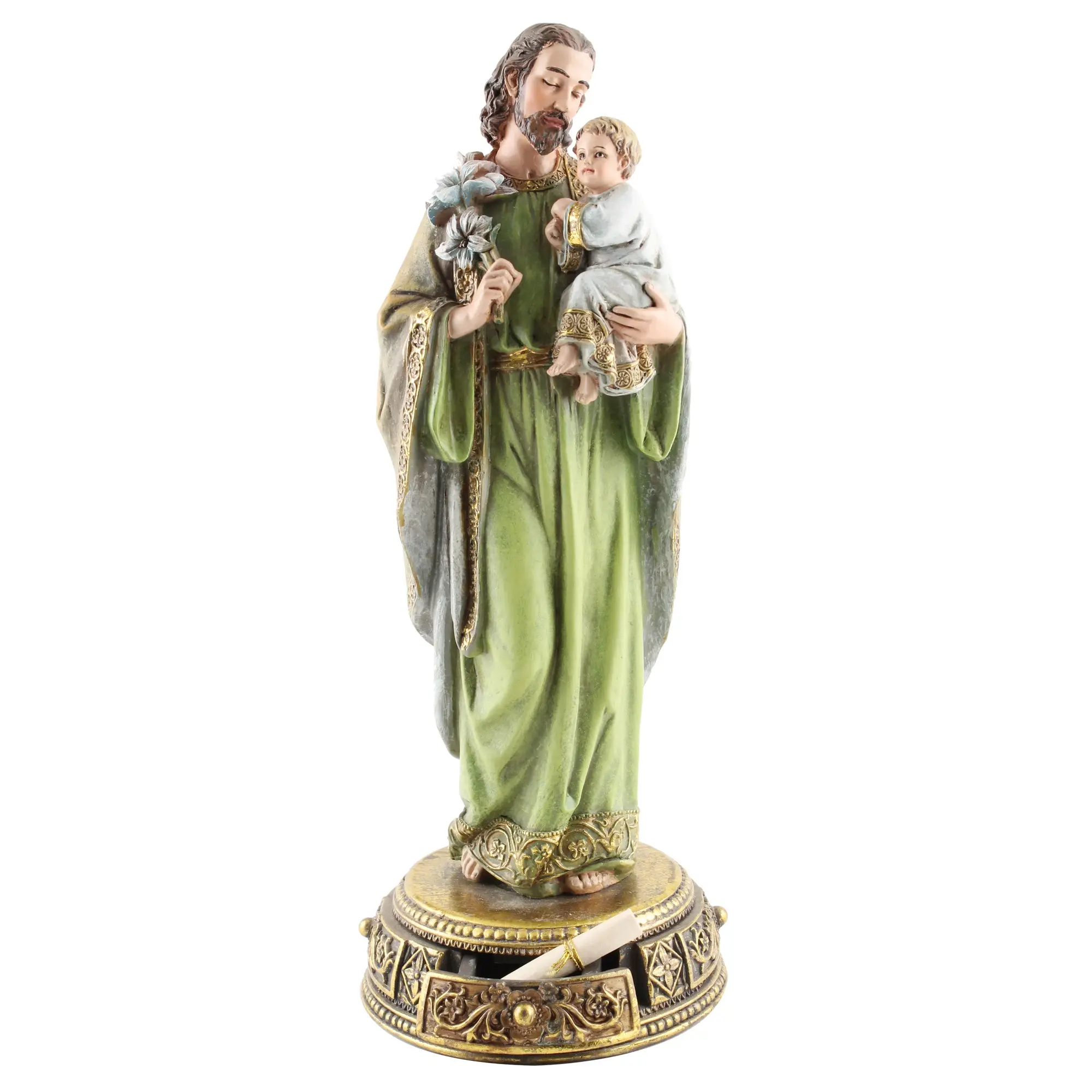 تمثال من الراتينج مخصص سانت جوزيف, تمثال كاثوليكي ، تماثيل دينية يدوية الصنع