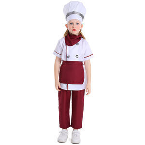Costume de chef pâtissier occidental pour enfants, rouge vin, pour la journée des carrières des enfants - Product Image 1
