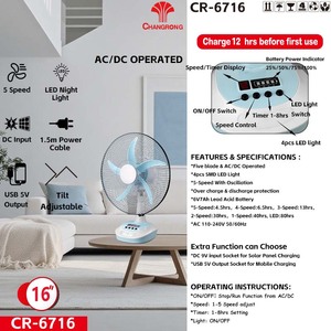 <span class=keywords><strong>พัดลม</strong></span>ตั้งโต๊ะพลังงานแสงอาทิตย์แบบชาร์จไฟได้16นิ้ว - Product Image 6