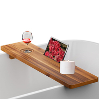 Plateau de bain en bois d'acacia de qualité supérieure, écologique, traditionnel, deux pièces, finition laquée, personnalisable