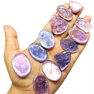 Cabochon en Lepidolite Micca Naturelle de Haute Qualité, Pierre de Cristal Lisse Faite à la Main, Dos Plat pour la Fabrication de Bijoux FAIJAN GEMS Troisième Qualité - Product Image 1