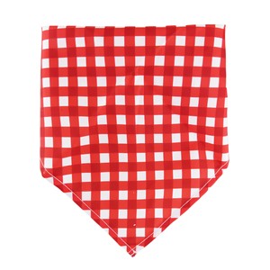 Bandanas pour chien en coton à carreaux rayés rouge et vert, accessoires réglables pour animaux de compagnie, pour toutes les saisons, style simple - Product Image 3