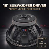 Subwoofer Profesional 18" Magnet Ferit dengan Voice Coil 4.5 Inch, Sensitivitas 96dB, Driver Bass Surround untuk Speaker Acara Langsung
