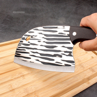 Tête de poisson martelée forgée coupe tranchante légère couteau de cuisine domestique en acier inoxydable à double usage