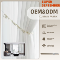 ColorsTex ODM OEM Tissu de rideau en voile de tulle non tissé 100% polyester uni brodé léger en rouleau