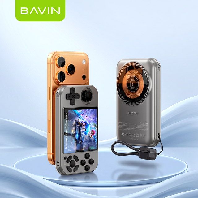 BAVIN Gaming Console Fashion PC1232 20W Type-C 15W Wireless Charging Power Bank with Magnetic
