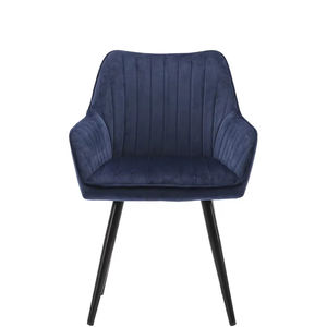 Carlford hiện đại nhung đen đồ nội thất nhà với chân kim loại ghế ăn cho nhà bếp nhà hàng phòng khách - Product Image 3