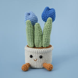 Petits pots <span class=keywords><strong>de</strong></span> <span class=keywords><strong>fleurs</strong></span> en laine faits main en forme <span class=keywords><strong>de</strong></span> feuille, tulipes à double tête, <span class=keywords><strong>pour</strong></span> <span class=keywords><strong>console</strong></span> centrale <span class=keywords><strong>de</strong></span> voiture et bureau - Product Image 5