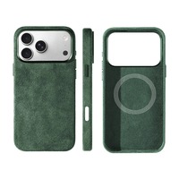 Coque de téléphone portable Iphone 18 Pro Max Premium en Alcantara italien, entièrement enveloppante, avec cadre de caméra en métal, attraction magnétique, service OEM/ODM