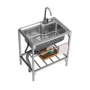 Fregadero de acero inoxidable de un solo cuenco comercial de Victory Kitchen para suministro de hoteles y restaurantes - Product Image 1