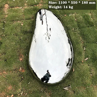 Extérieur Jardin En Acier Inoxydable Galet Art Décoration Sculpture Miroir Paysage Pierre Extérieur Pelouse Rock Design