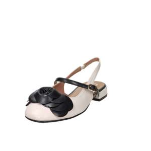 Crichic Donna Slingback Beige Black 2 Cm Heel <b>Flat</b> Women's Shoes Size 36 - Product Image 5