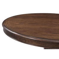 Table à manger classique américaine ronde en bois massif avec piétement en colonne cannelée traditionnelle, meubles de salle à manger pour la maison et l'hôtel