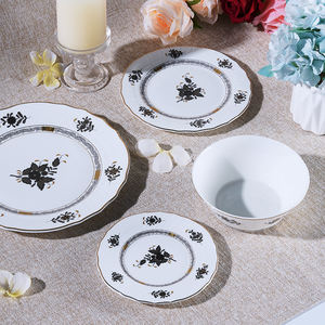 Лидер продаж, коричневые тарелки из костяного фарфора, керамическая посуда, роскошные обеденные наборы для свадьбы, вечеринки и аренды - Product Image 4