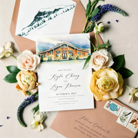 Cartes d'invitation de mariage personnalisées avec enveloppes, papier couché, formes personnalisées, échantillonnage rapide des designs, idéal pour les organisateurs de mariages
