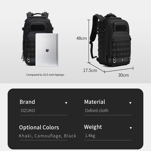 กระเป๋าเป้สะพายหลัง <span class=keywords><strong>Ozuko</strong></span> 9902 สำหรับใส่แล็ปท็อป ขนาด 17 นิ้ว สำหรับผู้ชาย กระเป๋าออกกำลังกาย กระเป๋าใส่รองเท้ากีฬา กระเป๋าเดินทาง - Product Image 4