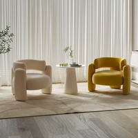 Fauteuil de détente moderne en velours doux, fauteuil individuel pour hôtel ou salon, mobilier de maison