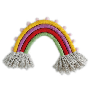 <span class=keywords><strong>Amazon</strong></span> Wholesale Custom Cotton Handmade Baby Bohemian Tapestry Wall Hanging <span class=keywords><strong>Macrame</strong></span> Rainbow - Product Image 4