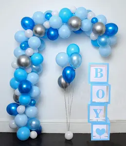 Pafu Baby Shower Decoration Blocks for Boy Baby Boy Blocks Decoration Welcoming for new born Transparent Balloon box for Boy