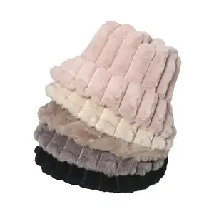 Плюшевая теплая красочная шляпа-ведро, дизайнерская шляпа известного бренда, пушистая меховая шляпа для рыбака