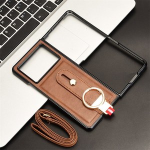 <span class=keywords><strong>Funda</strong></span> de teléfono con correa para la muñeca para Tecno Phantom V <span class=keywords><strong>Fold</strong></span> 2, Fundas de cuero PU, <span class=keywords><strong>Funda</strong></span> frontal y trasera dura mate Retro, Capa <span class=keywords><strong>Funda</strong></span> - Product Image 5