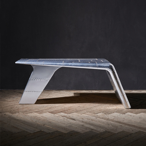 Bureau d'ordinateur industriel rétro de style secrétaire ancien, table d'écriture en aluminium, bureau d'aviateur, table de travail pour <span class=keywords><strong>chambre</strong></span> à <span class=keywords><strong>coucher</strong></span>, coiffeuse - Product Image 2