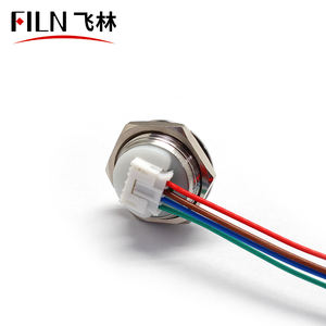 فيلم جديد تصميم 19 مللي متر معدن زر قصيرة حجم الجسم مع موصلات الفولاذ المقاوم للصدأ 1NO أربعة دبابيس/أسلاك جرس الباب الاستخدام - Product Image 4